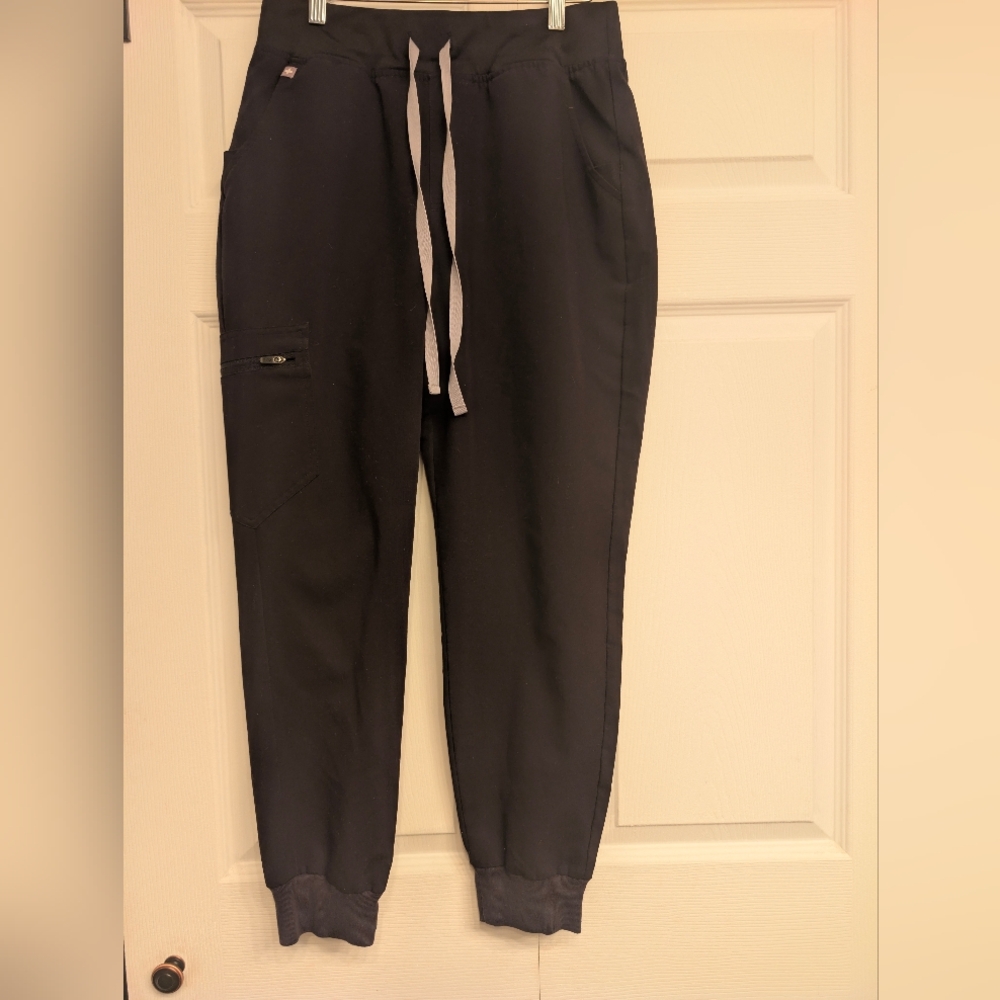 Figs Black Jogger Pants with Drawstring